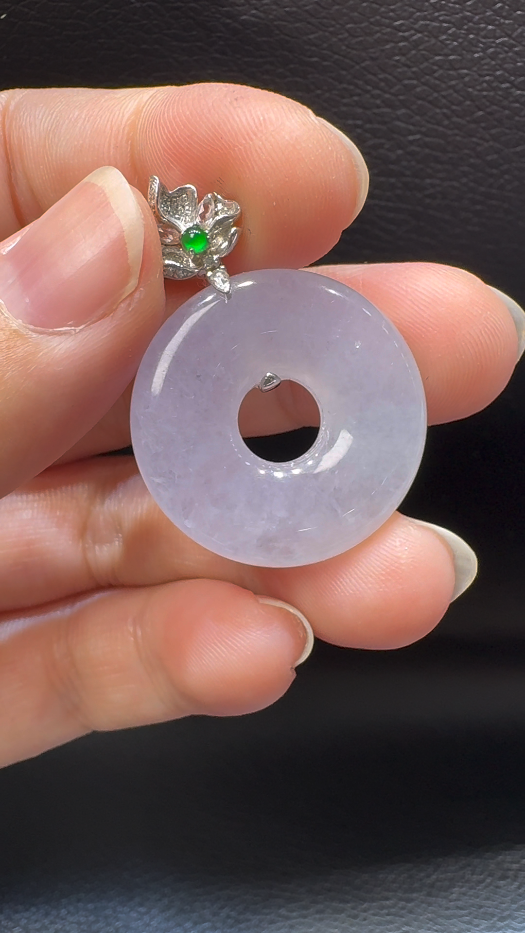 18K翡翠A貨玉器平安扣平安環翡翠吊墜 整個 35-25-5.7mm 3 18K翡翠A貨玉器平安扣平安環翡翠吊墜 整個 35-25-5.7mm - Image 3