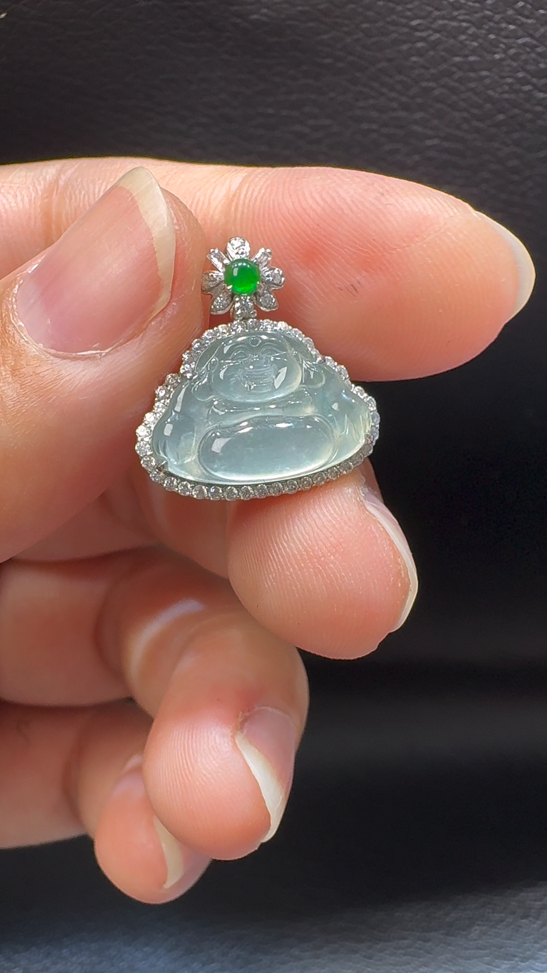 18K翡翠A貨玉器玉佛公彌勒佛翡翠吊墜 整個 18-18-5.7mm 10 18K翡翠A貨玉器玉佛公彌勒佛翡翠吊墜 整個 18-18-5.7mm - Image 10