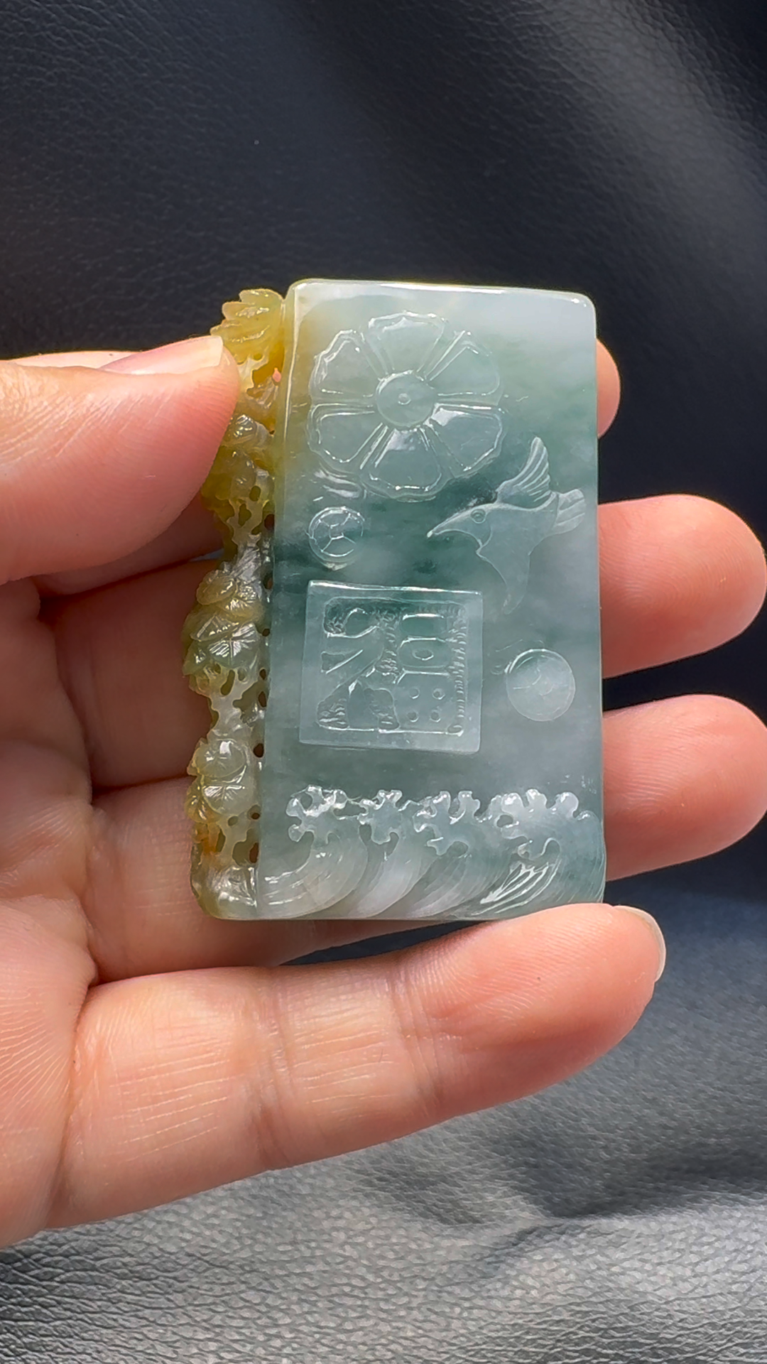 翡翠A貨玉器彌勒佛翡翠吊墜 55-32-12mm 9 翡翠A貨玉器彌勒佛翡翠吊墜 55-32-12mm - Image 9