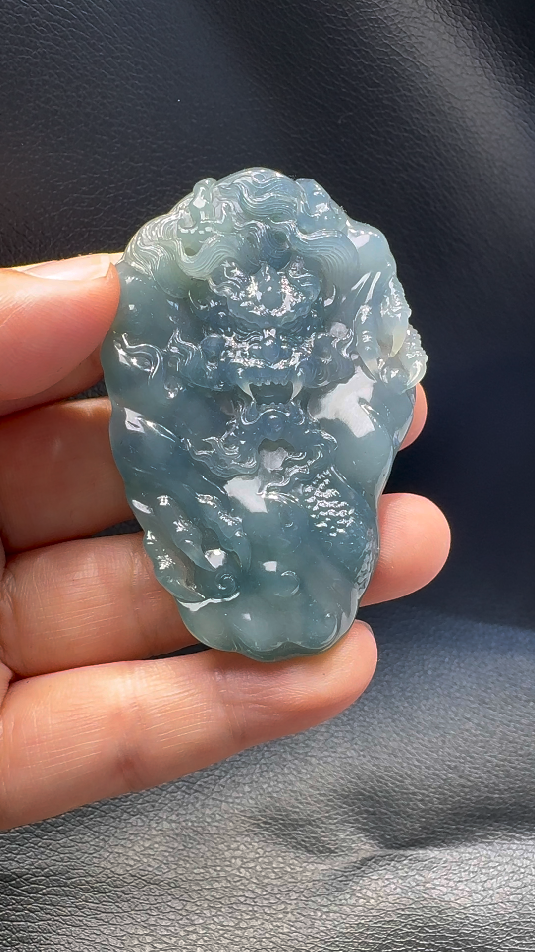 翡翠A貨玉器紫羅蘭龍牌翡翠吊墜 69-45-11mm 1 翡翠A貨玉器紫羅蘭龍牌翡翠吊墜 69-45-11mm