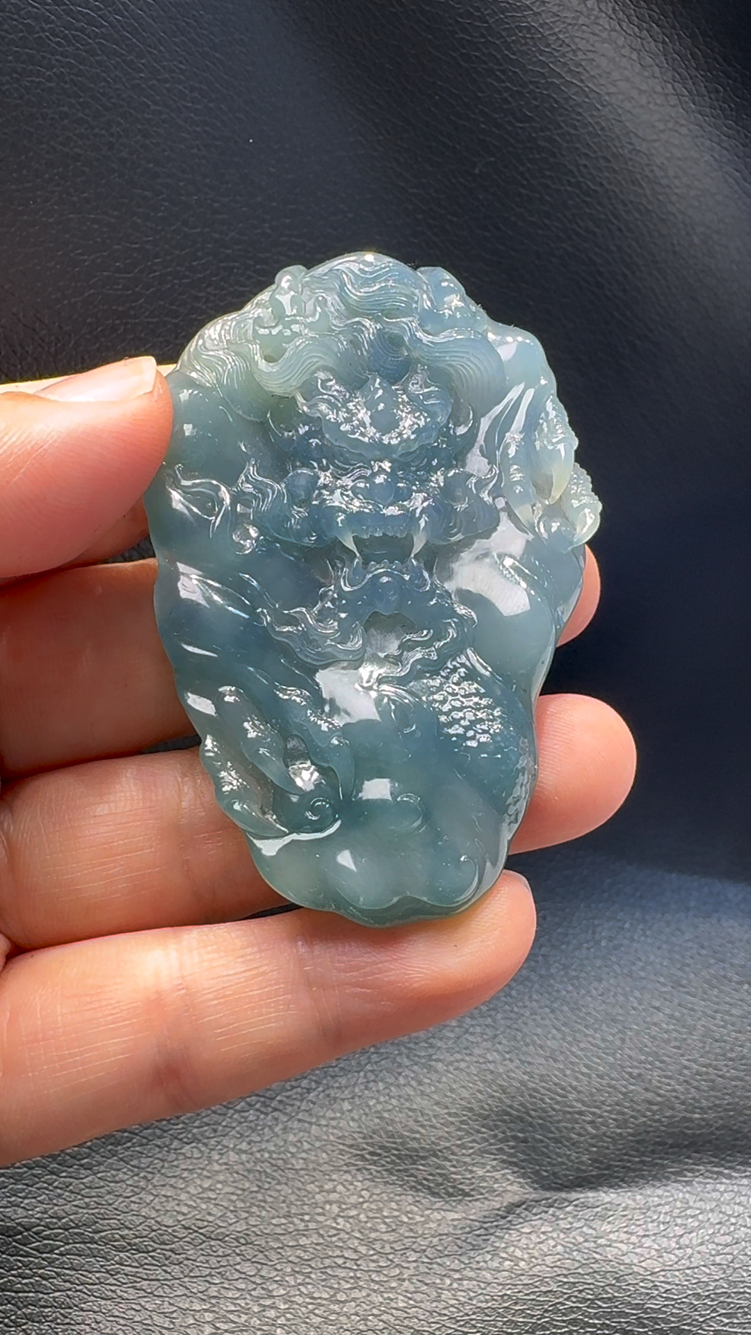 翡翠A貨玉器紫羅蘭龍牌翡翠吊墜 69-45-11mm 2 翡翠A貨玉器紫羅蘭龍牌翡翠吊墜 69-45-11mm - Image 2