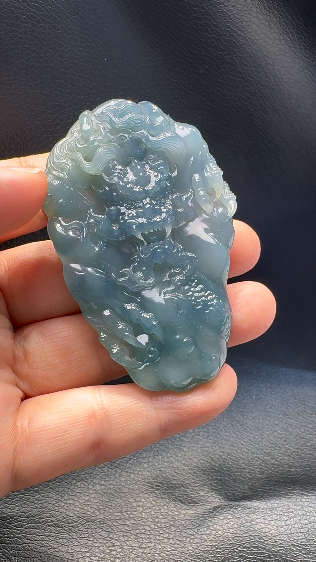 翡翠A貨玉器紫羅蘭龍牌翡翠吊墜 69-45-11mm 4 翡翠A貨玉器紫羅蘭龍牌翡翠吊墜 69-45-11mm - Image 4