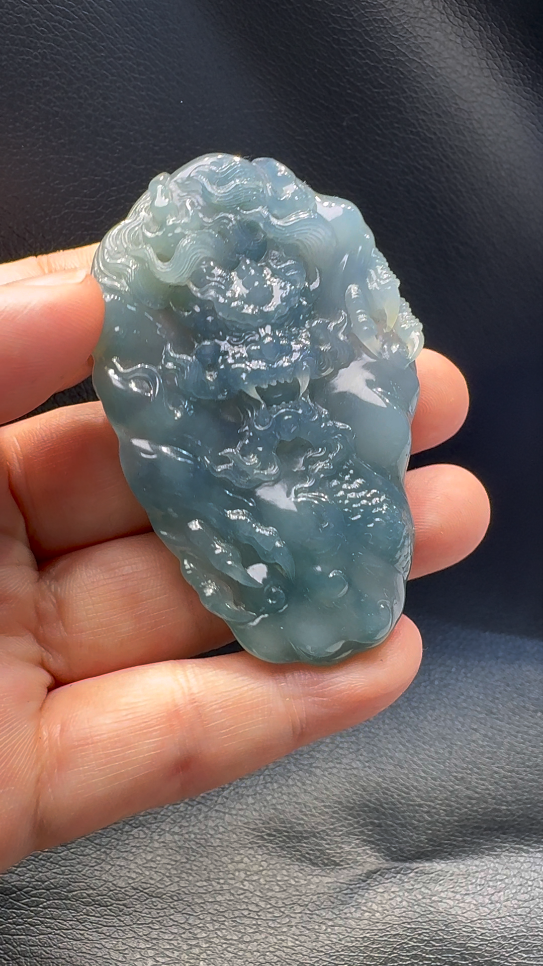 翡翠A貨玉器紫羅蘭龍牌翡翠吊墜 69-45-11mm 5 翡翠A貨玉器紫羅蘭龍牌翡翠吊墜 69-45-11mm - Image 5