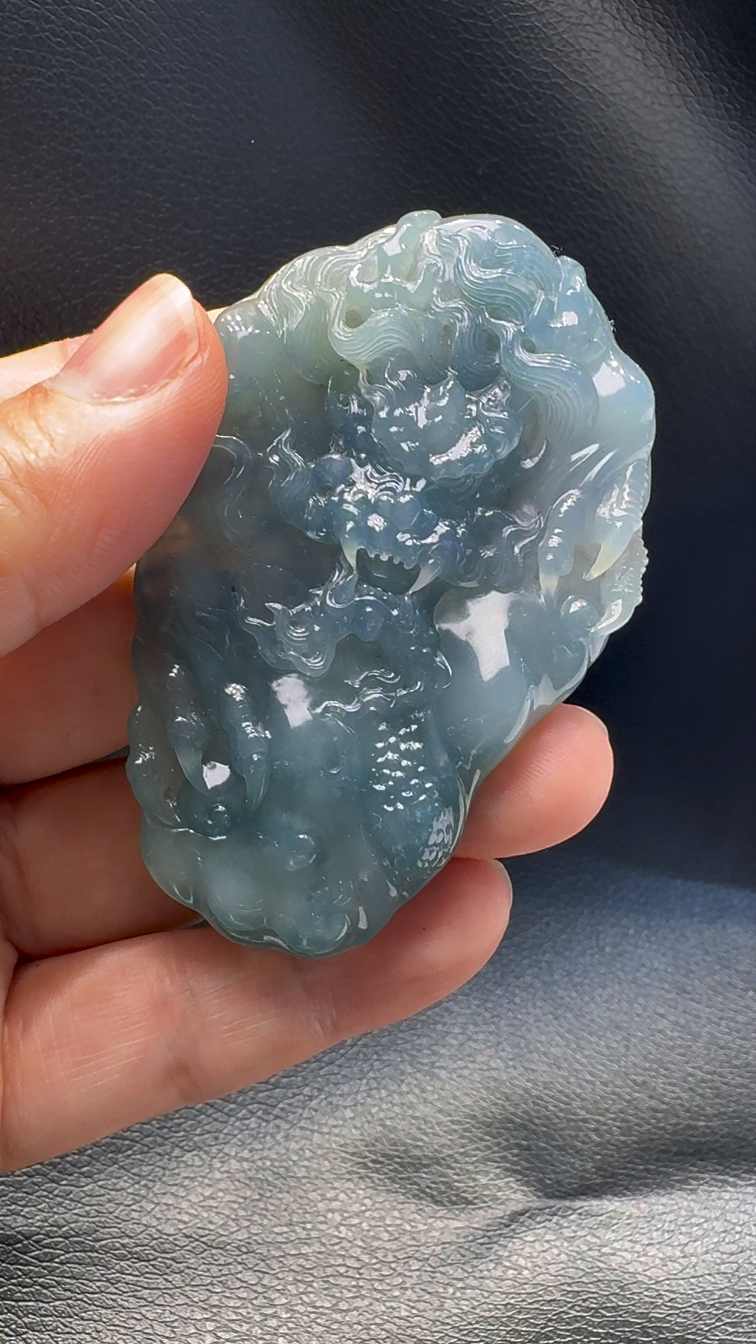 翡翠A貨玉器紫羅蘭龍牌翡翠吊墜 69-45-11mm 6 翡翠A貨玉器紫羅蘭龍牌翡翠吊墜 69-45-11mm - Image 6