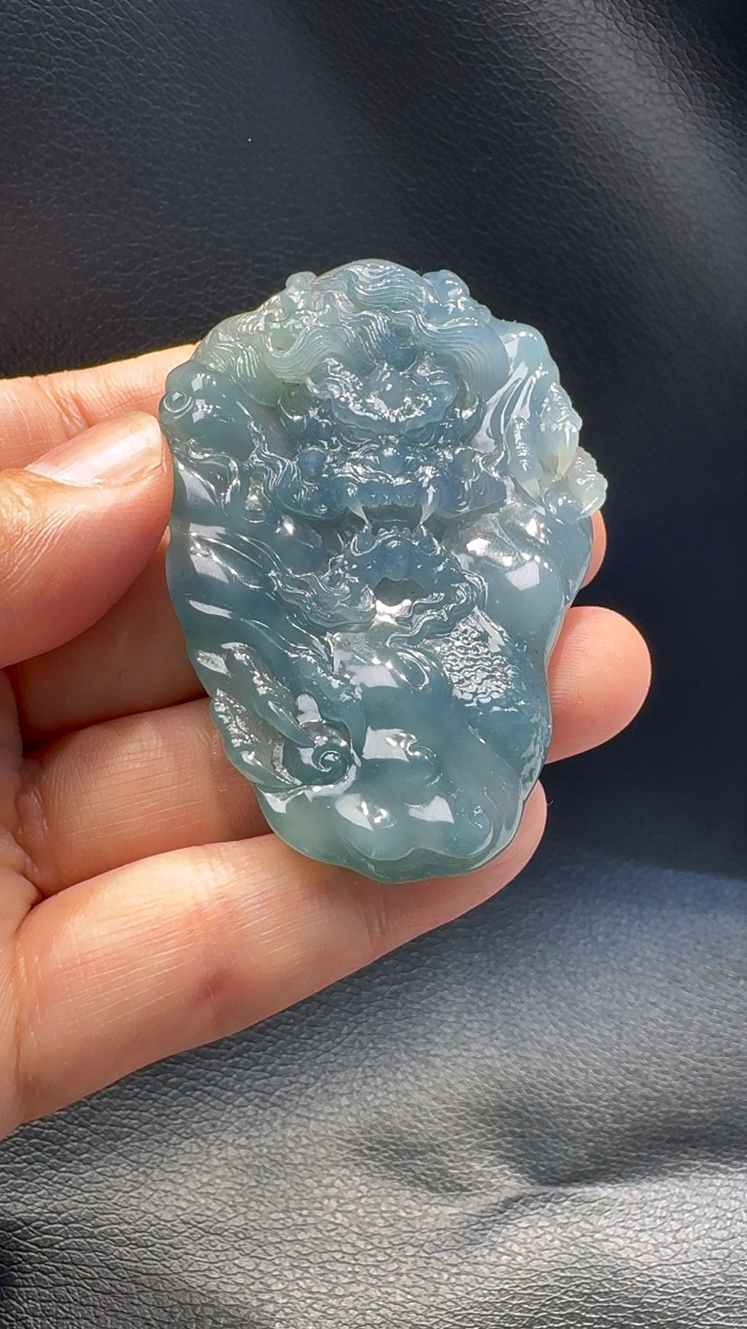 翡翠A貨玉器紫羅蘭龍牌翡翠吊墜 69-45-11mm 8 翡翠A貨玉器紫羅蘭龍牌翡翠吊墜 69-45-11mm - Image 8