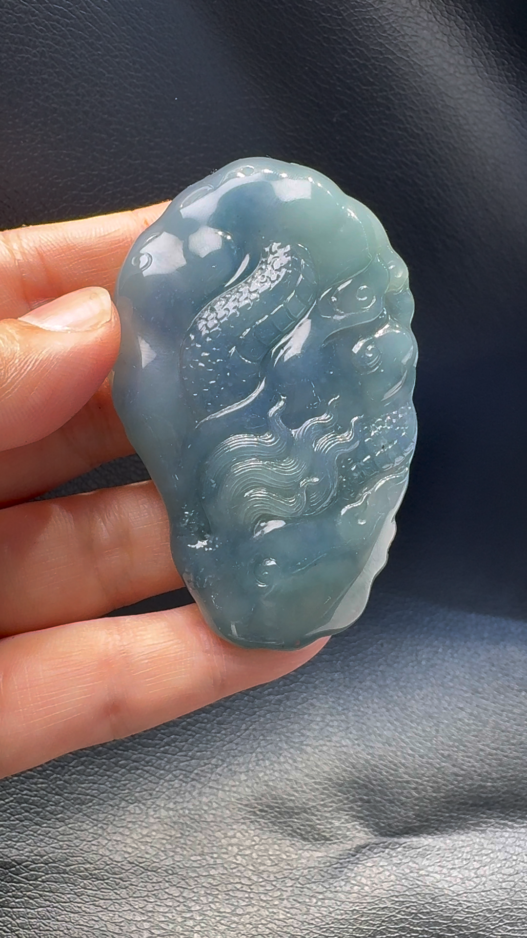 翡翠A貨玉器紫羅蘭龍牌翡翠吊墜 69-45-11mm 9 翡翠A貨玉器紫羅蘭龍牌翡翠吊墜 69-45-11mm - Image 9