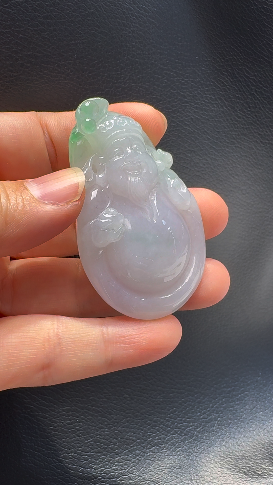 翡翠A貨玉器財神翡翠吊墜 55-36-11mm 2 翡翠A貨玉器財神翡翠吊墜 55-36-11mm - Image 2