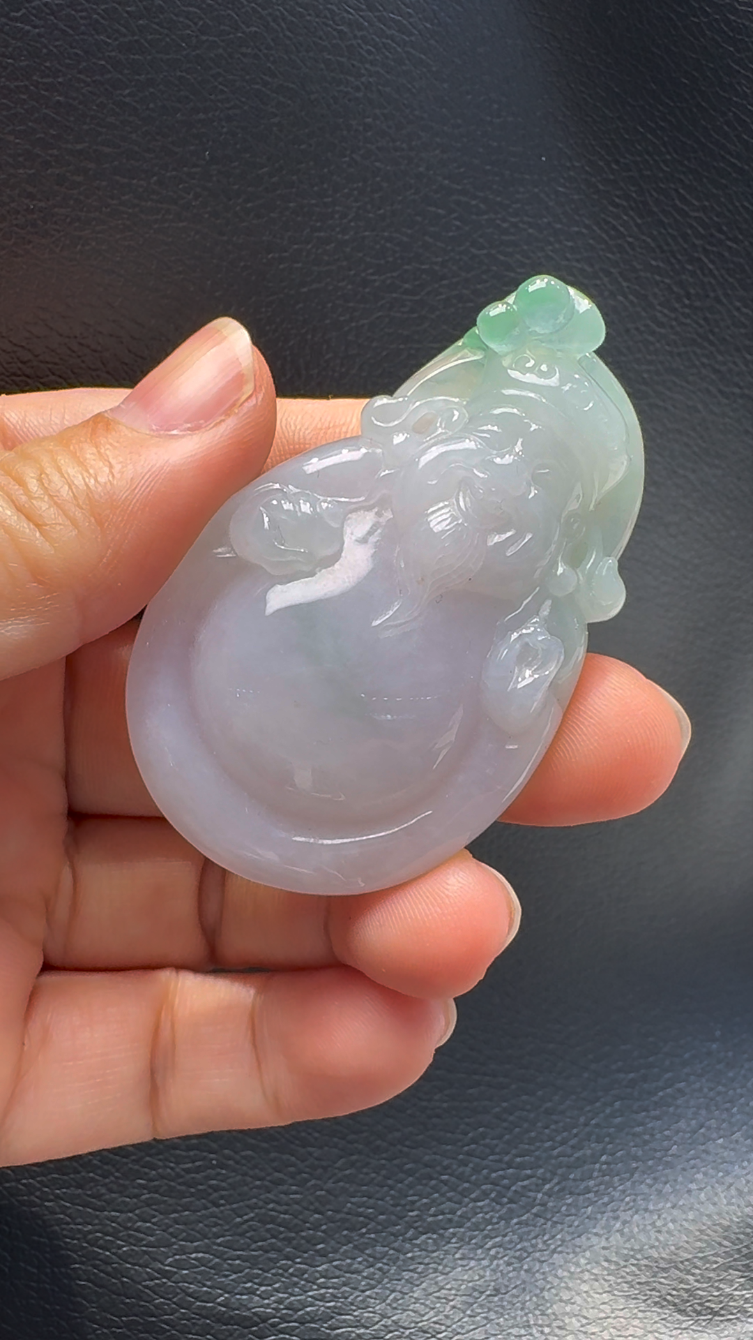 翡翠A貨玉器財神翡翠吊墜 55-36-11mm 5 翡翠A貨玉器財神翡翠吊墜 55-36-11mm - Image 5