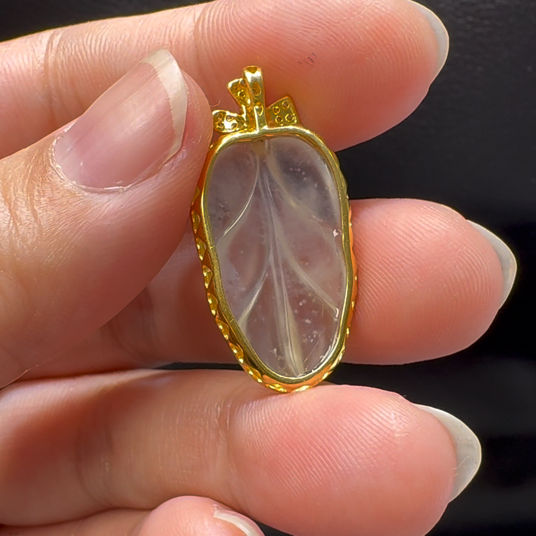 18K翡翠A貨玉器樹葉玉葉翡翠吊墜 整個30-15-4.6mm 9 18K翡翠A貨玉器樹葉玉葉翡翠吊墜 整個30-15-4.6mm - Image 9