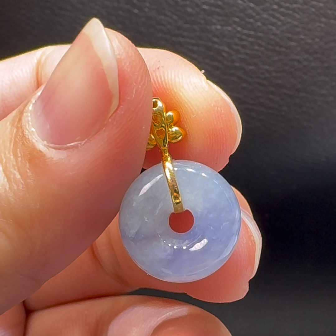 18K翡翠A貨玉器平安扣平安環翡翠吊墜 整個 21-14-6.2mm 9 18K翡翠A貨玉器平安扣平安環翡翠吊墜 整個 21-14-6.2mm - Image 9