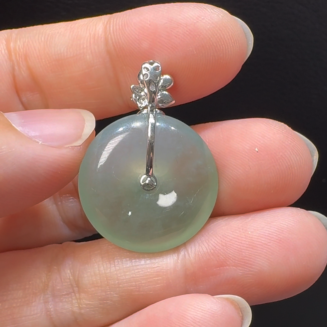 18K翡翠A貨玉器平安扣玉扣翡翠吊墜 整個29-21-5.9mm 6 18K翡翠A貨玉器平安扣玉扣翡翠吊墜 整個29-21-5.9mm - Image 6