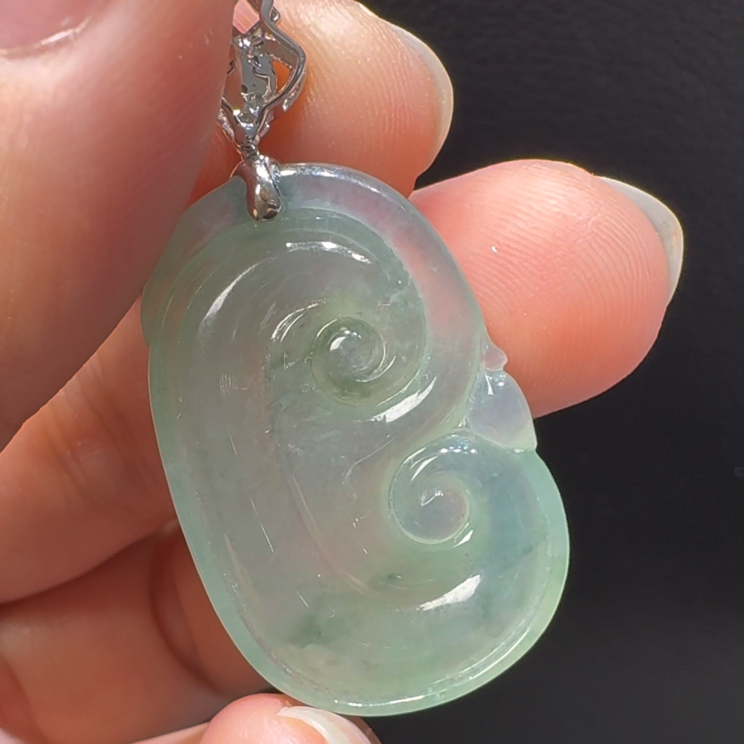 18K翡翠A貨玉器如意翡翠吊墜 整個 41-20-4mm 6 18K翡翠A貨玉器如意翡翠吊墜 整個 41-20-4mm - Image 6