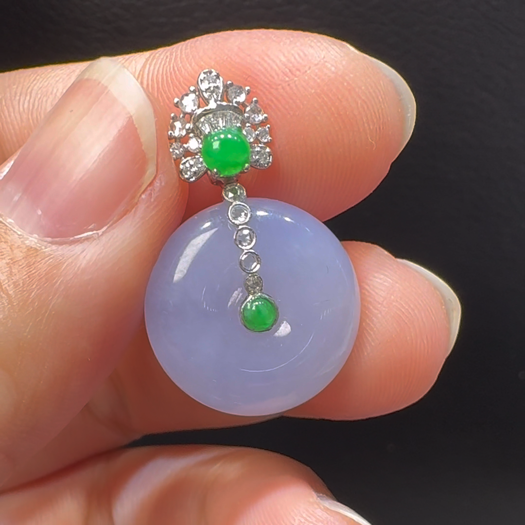 18K翡翠A貨玉器平安扣玉扣翡翠吊墜 整個26-16-6.5mm 4 18K翡翠A貨玉器平安扣玉扣翡翠吊墜 整個26-16-6.5mm - Image 4