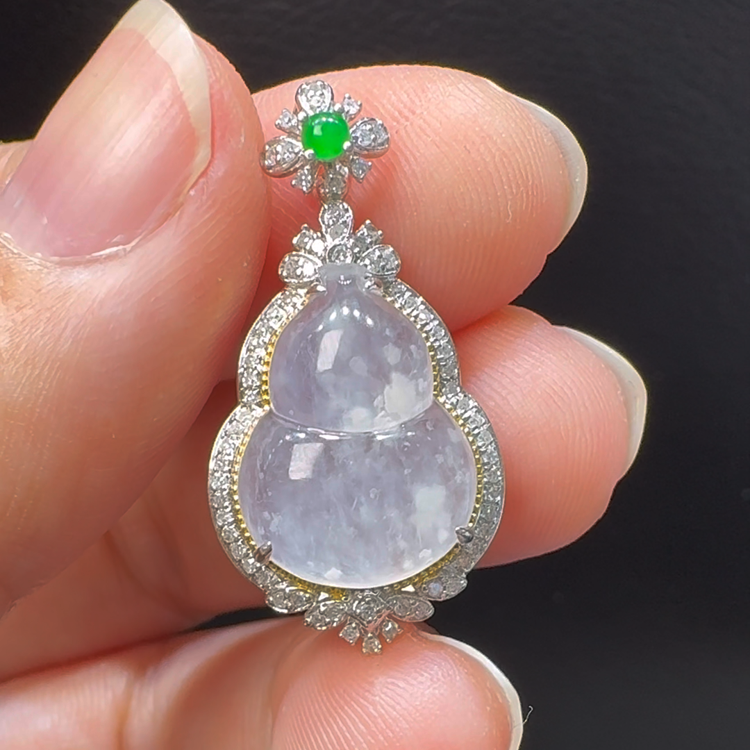 18K翡翠A貨玉器葫蘆翡翠吊墜 整個 29-15-9.5mm 4 18K翡翠A貨玉器葫蘆翡翠吊墜 整個 29-15-9.5mm - Image 4