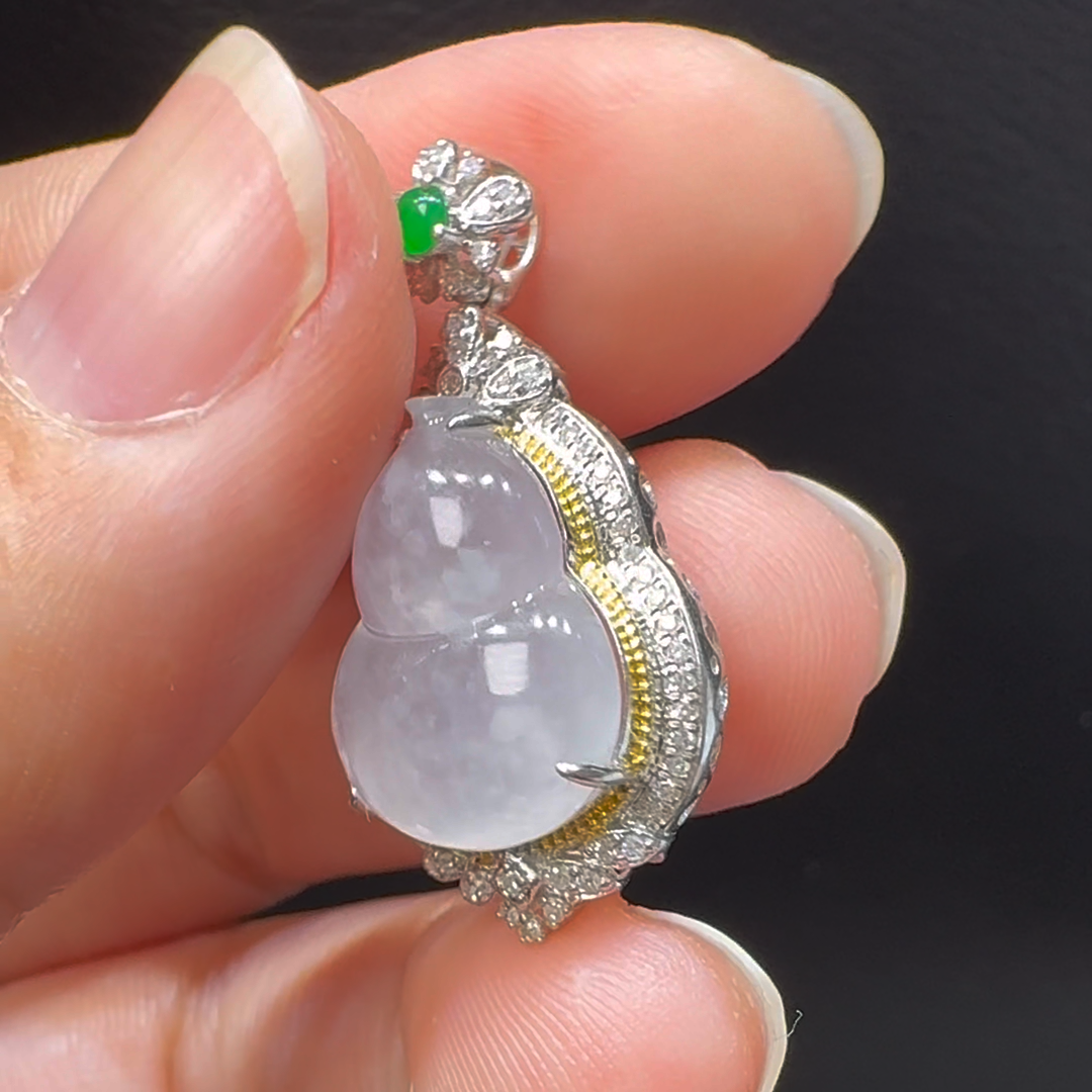 18K翡翠A貨玉器葫蘆翡翠吊墜 整個 29-15-9.5mm 5 18K翡翠A貨玉器葫蘆翡翠吊墜 整個 29-15-9.5mm - Image 5