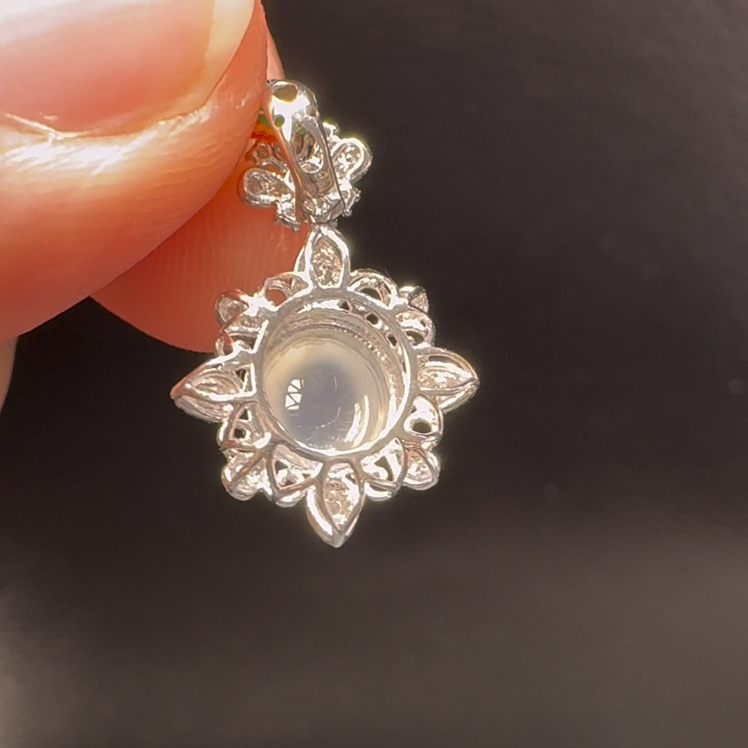 18K翡翠A貨玉器蛋面翡翠吊墜 整個20-13-8.5mm 主石6.1-5.5mm 7 18K翡翠A貨玉器蛋面翡翠吊墜 整個20-13-8.5mm 主石6.1-5.5mm - Image 7