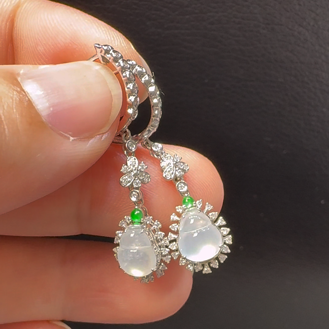 18K翡翠A貨玉器平安扣翡翠耳環 直徑7-6mm 4 18K翡翠A貨玉器平安扣翡翠耳環 直徑7-6mm - Image 4