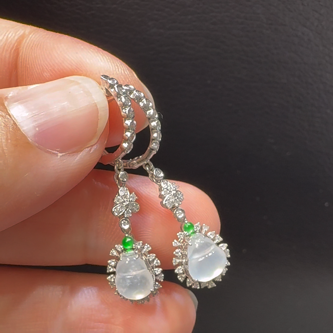 18K翡翠A貨玉器平安扣翡翠耳環 直徑7-6mm 5 18K翡翠A貨玉器平安扣翡翠耳環 直徑7-6mm - Image 5