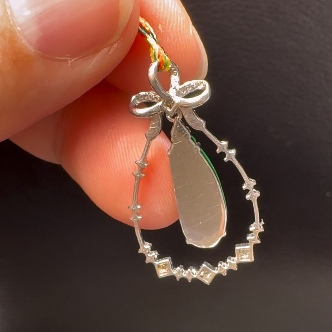 18K翡翠A貨玉器福豆翡翠吊墜 主石14-6mm 6 18K翡翠A貨玉器福豆翡翠吊墜 主石14-6mm - Image 6