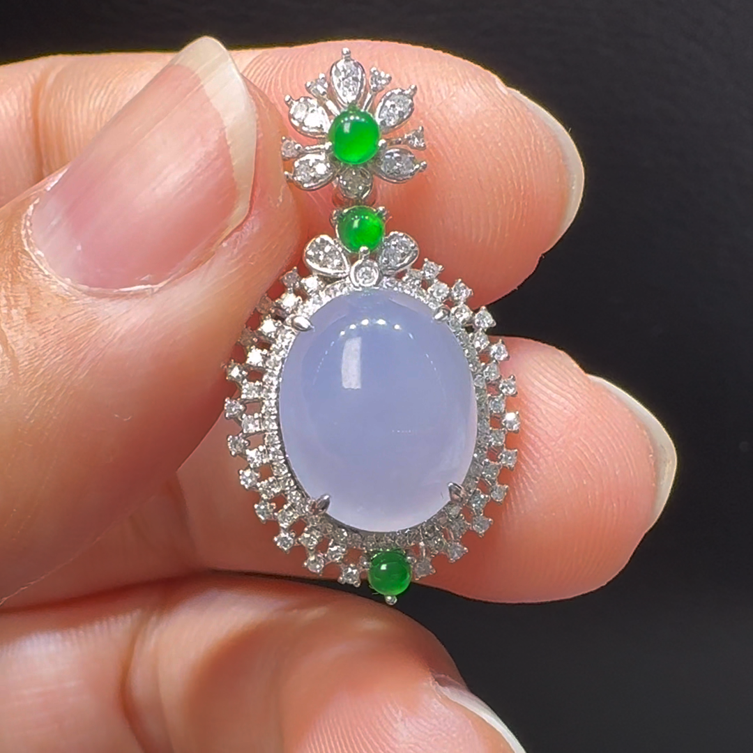 18K翡翠A貨玉器蛋面翡翠吊墜 整個27-15-11mm 5 18K翡翠A貨玉器蛋面翡翠吊墜 整個27-15-11mm - Image 5