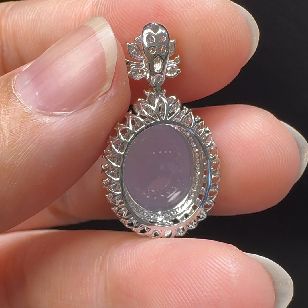 18K翡翠A貨玉器蛋面翡翠吊墜 整個27-15-11mm 6 18K翡翠A貨玉器蛋面翡翠吊墜 整個27-15-11mm - Image 6