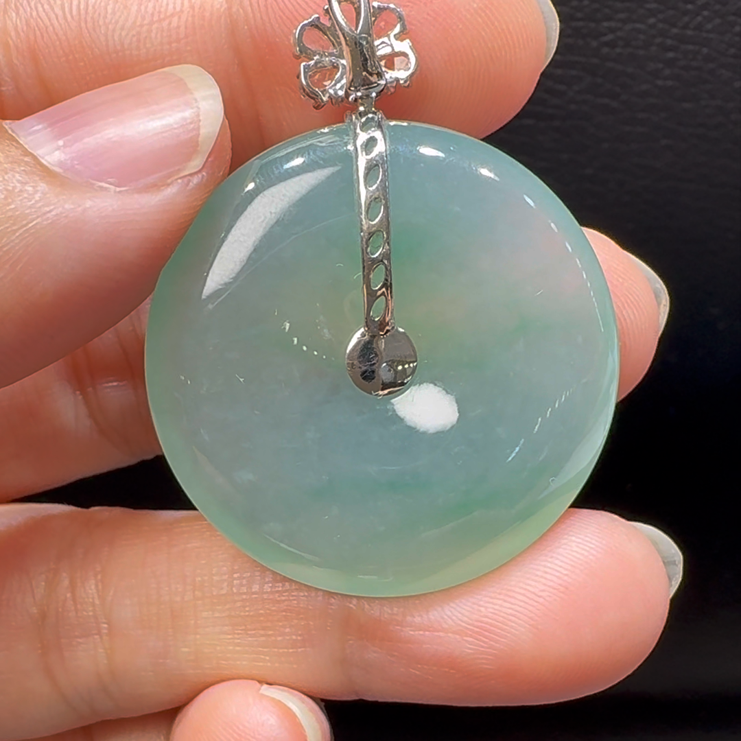 18K翡翠A貨玉器平安扣玉扣翡翠吊墜 整個41-32-5.6mm 6 18K翡翠A貨玉器平安扣玉扣翡翠吊墜 整個41-32-5.6mm - Image 6