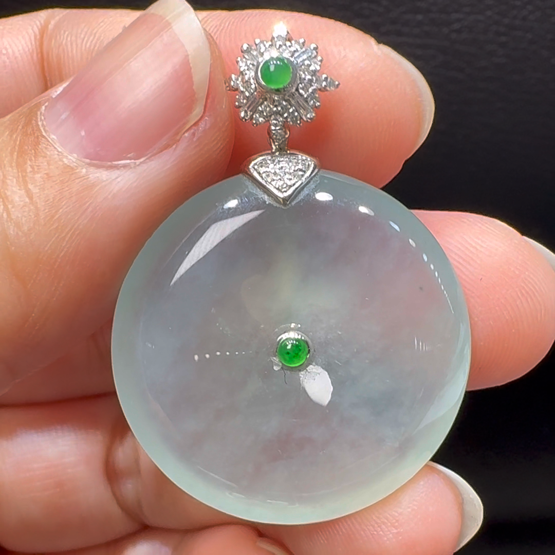 18K翡翠A貨玉器平安扣玉扣翡翠吊墜 整個38-28-6.3 3 18K翡翠A貨玉器平安扣玉扣翡翠吊墜 整個38-28-6.3 - Image 3