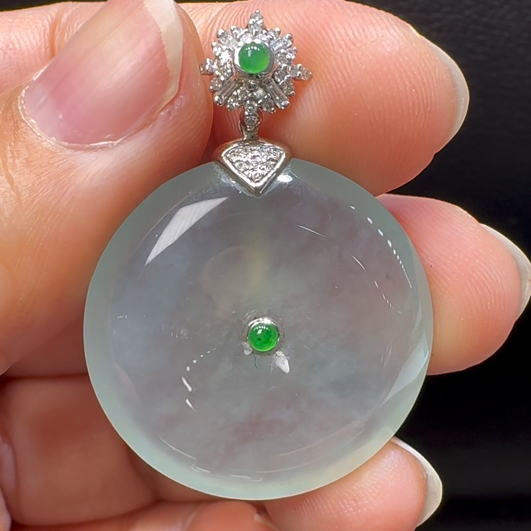 18K翡翠A貨玉器平安扣玉扣翡翠吊墜 整個38-28-6.3 4 18K翡翠A貨玉器平安扣玉扣翡翠吊墜 整個38-28-6.3 - Image 4