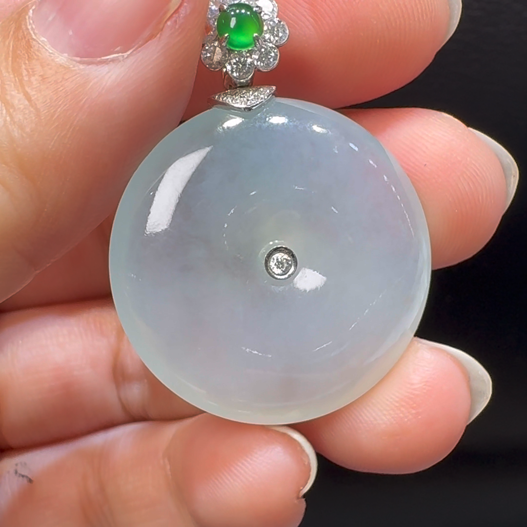 18K翡翠A貨玉器平安扣玉扣翡翠吊墜 整個37-27-6mm 5 18K翡翠A貨玉器平安扣玉扣翡翠吊墜 整個37-27-6mm - Image 5