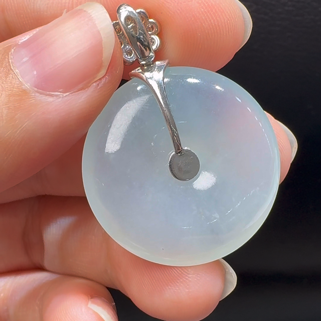 18K翡翠A貨玉器平安扣玉扣翡翠吊墜 整個37-27-6mm 6 18K翡翠A貨玉器平安扣玉扣翡翠吊墜 整個37-27-6mm - Image 6