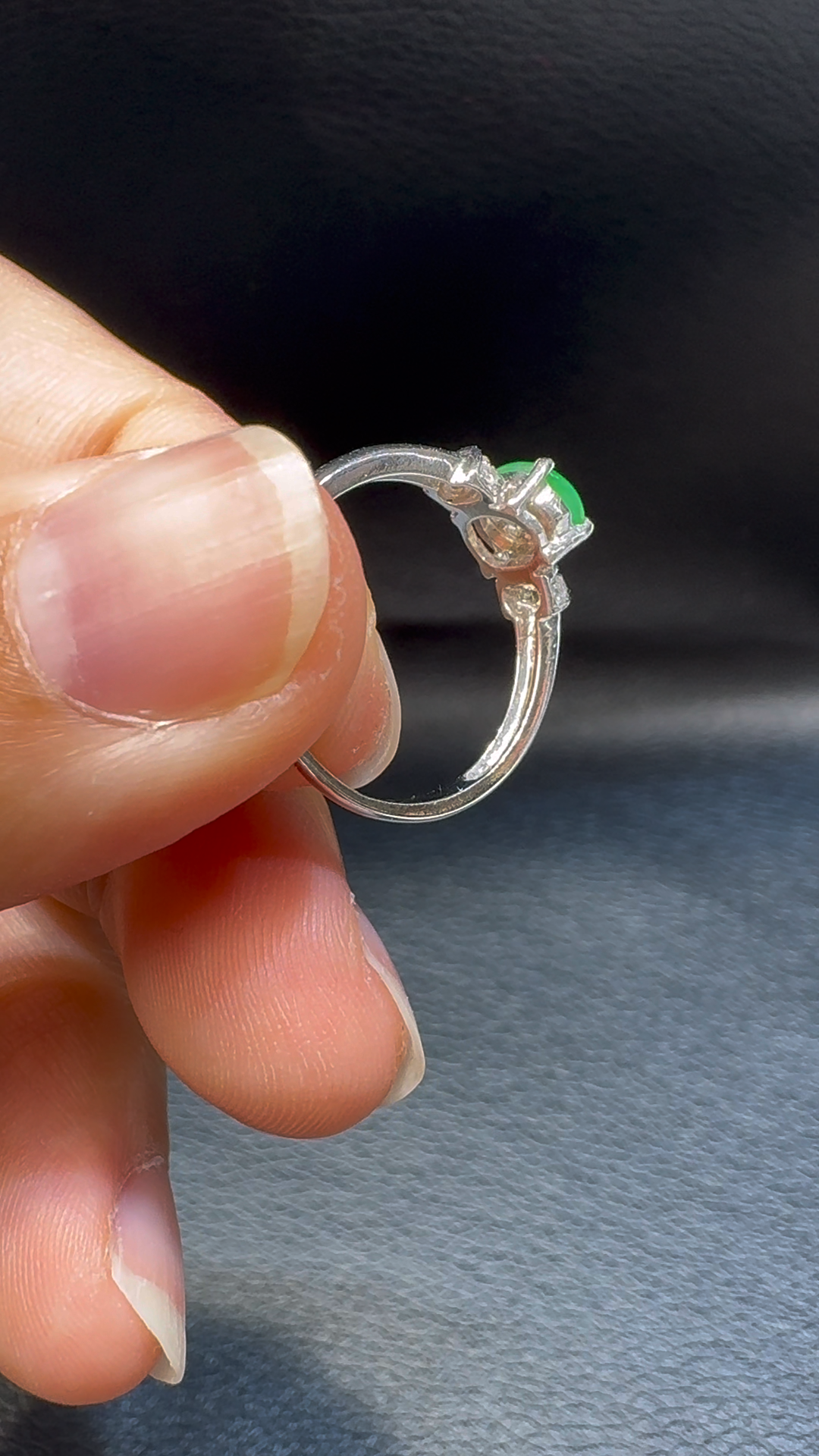 18K翡翠A貨玉器翡翠蛋面翡翠戒指 主石6.7-5.3mm 8 18K翡翠A貨玉器翡翠蛋面翡翠戒指 主石6.7-5.3mm - Image 8