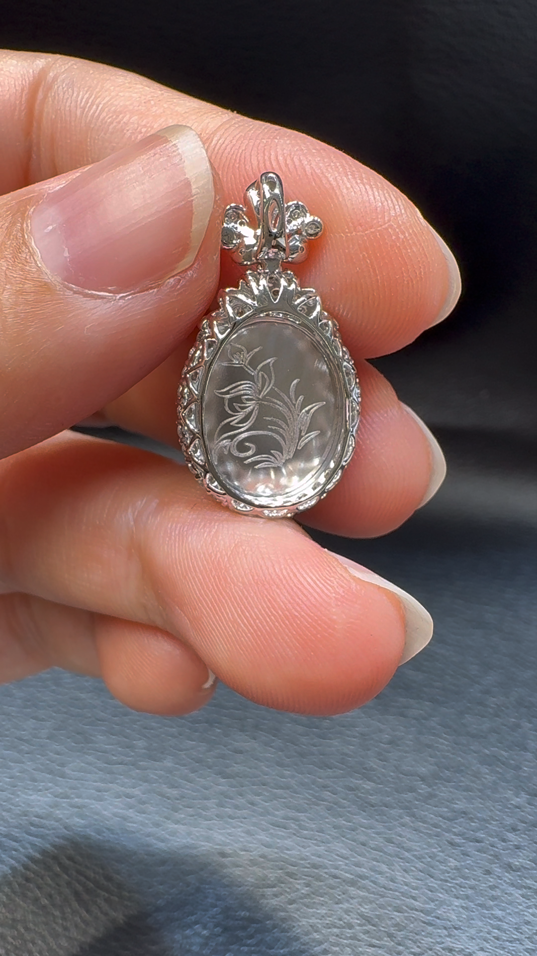 18K翡翠A貨玉器蛋面翡翠吊墜 25-13-10mm 主石14-11-4mm 6 18K翡翠A貨玉器蛋面翡翠吊墜 25-13-10mm 主石14-11-4mm - Image 6