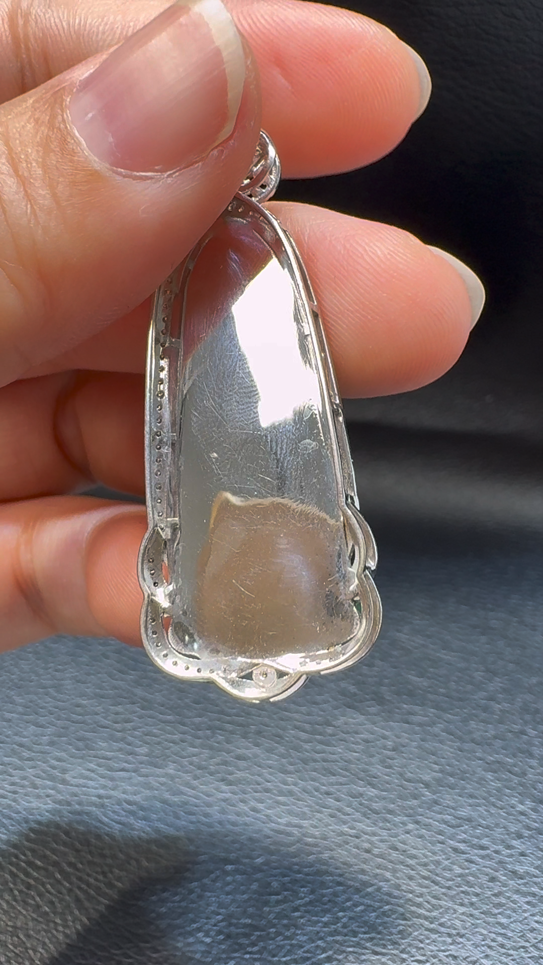 18K翡翠A貨玉器觀音翡翠吊墜 整個48-20-7mm主石20-13-4mm 6 18K翡翠A貨玉器觀音翡翠吊墜 整個48-20-7mm主石20-13-4mm - Image 6