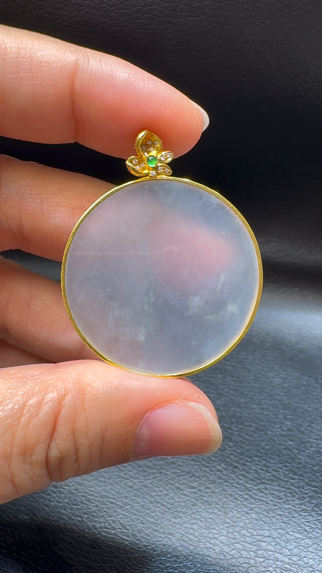 18K翡翠A貨玉器無事牌翡翠吊墜 整個 40-32-3.2mm 2 18K翡翠A貨玉器無事牌翡翠吊墜 整個 40-32-3.2mm - Image 2