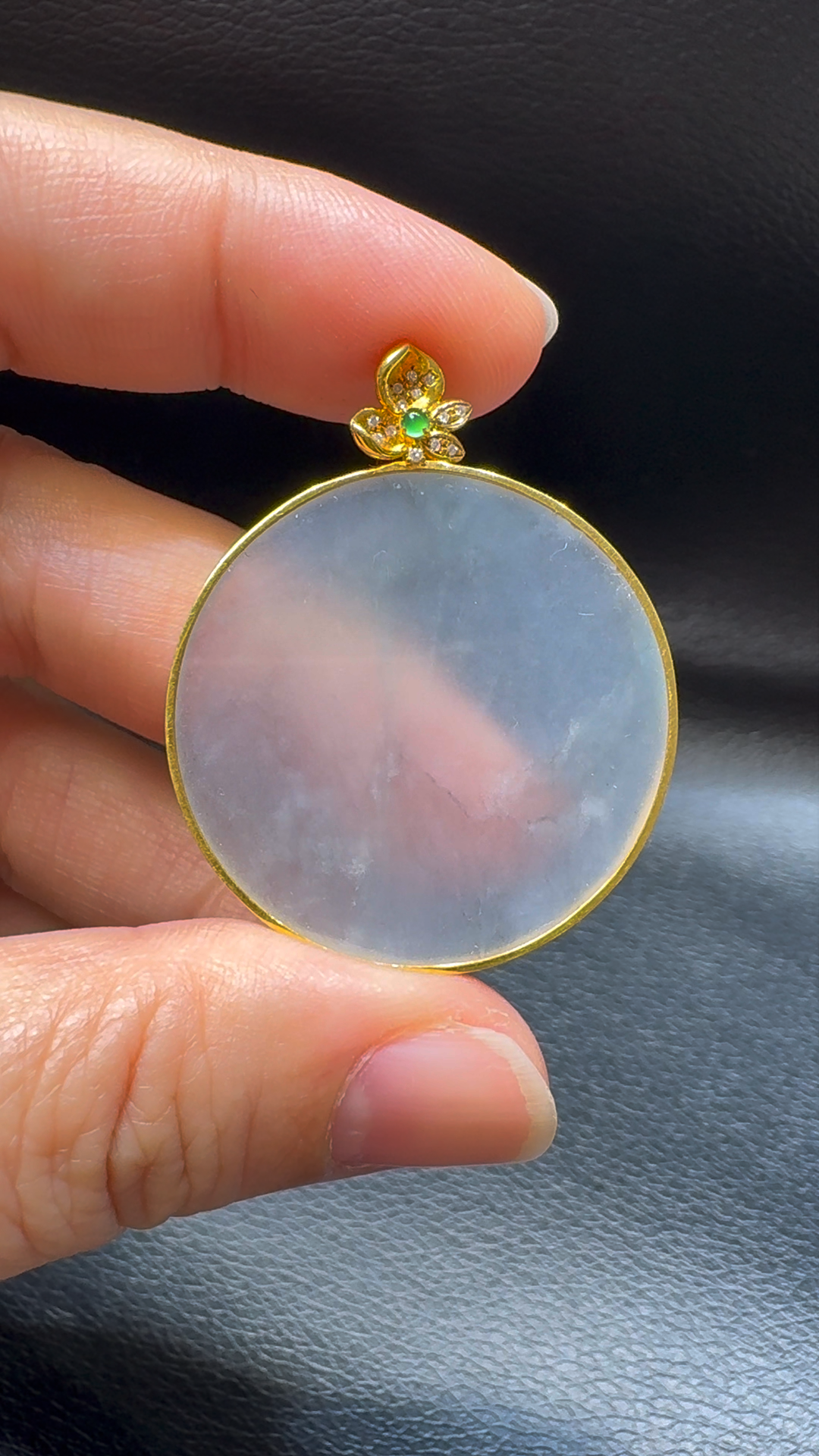 18K翡翠A貨玉器無事牌翡翠吊墜 整個 40-32-3.2mm 3 18K翡翠A貨玉器無事牌翡翠吊墜 整個 40-32-3.2mm - Image 3