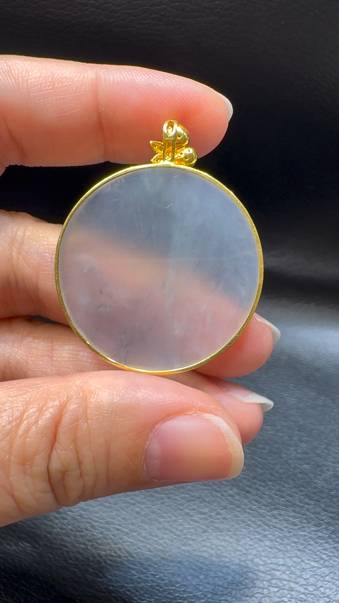 18K翡翠A貨玉器無事牌翡翠吊墜 整個 40-32-3.2mm 5 18K翡翠A貨玉器無事牌翡翠吊墜 整個 40-32-3.2mm - Image 5