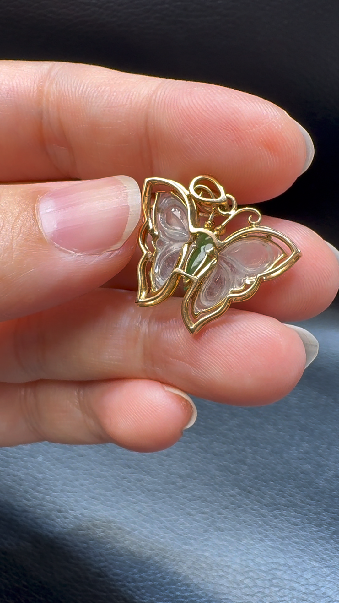 18K翡翠A貨玉器無事牌翡翠吊墜 整個 23-23-6mm 6 18K翡翠A貨玉器無事牌翡翠吊墜 整個 23-23-6mm - Image 6