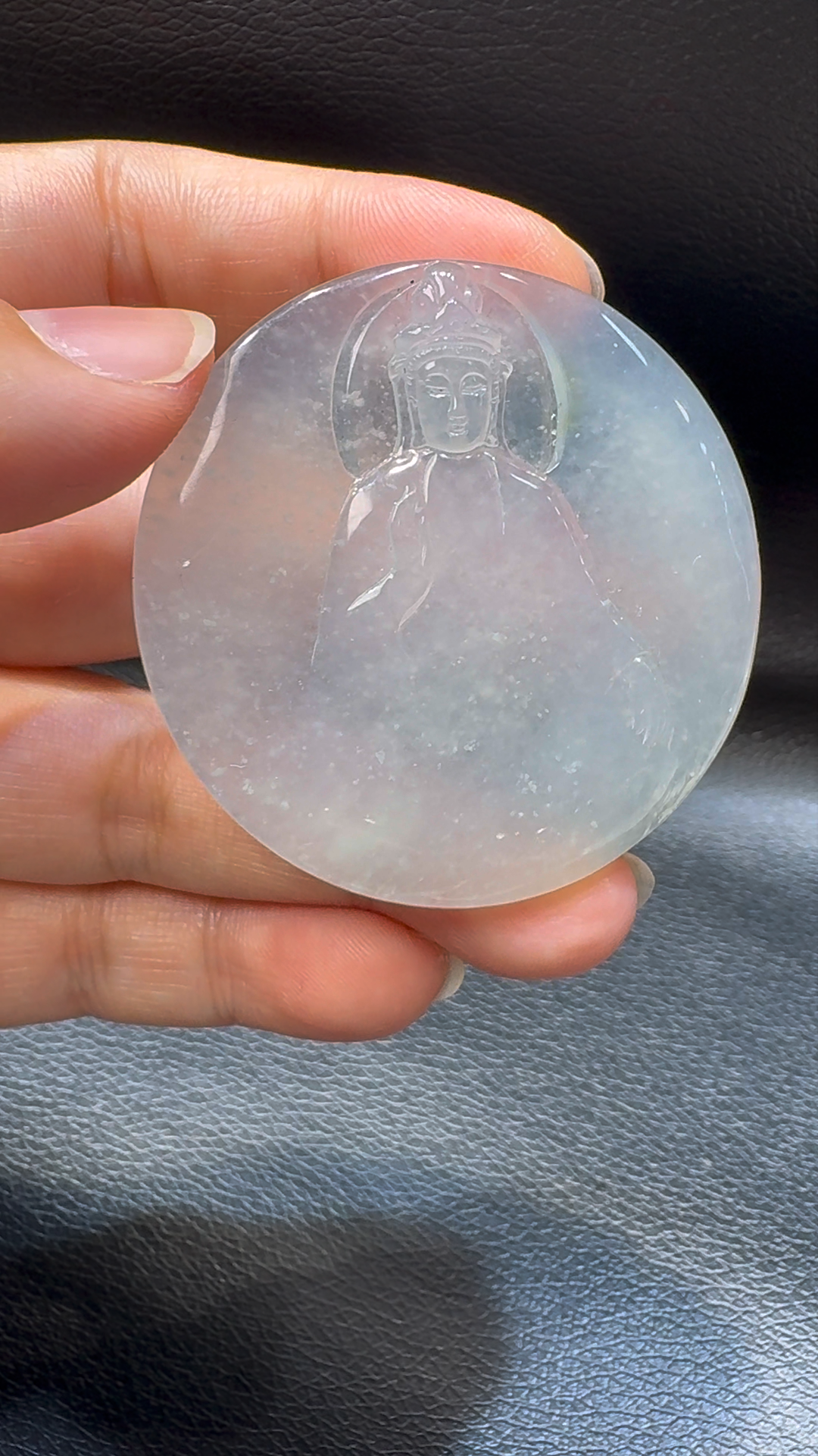 18K翡翠A貨玉器觀音翡翠吊墜 整個 49-5mm 5 18K翡翠A貨玉器觀音翡翠吊墜 整個 49-5mm - Image 5