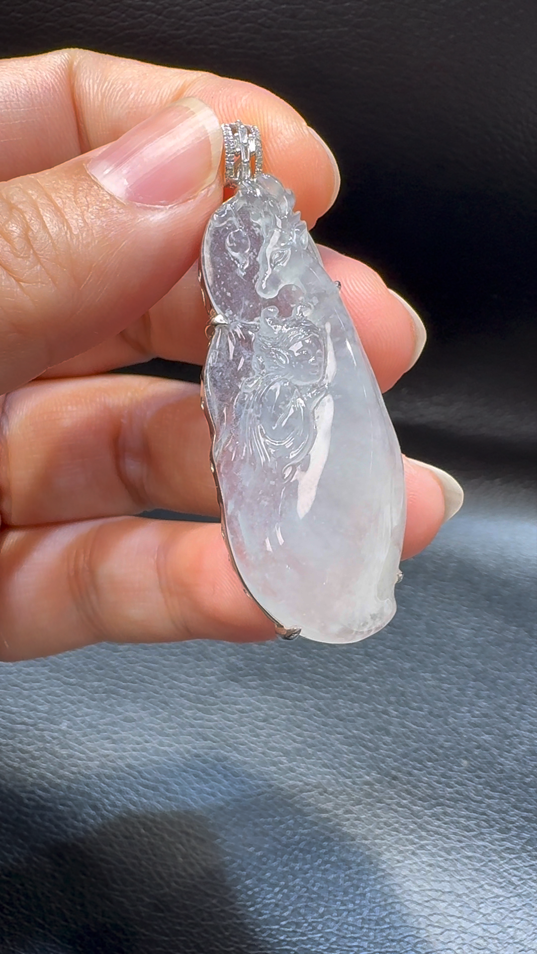 18K翡翠A貨玉器觀音翡翠吊墜 整個52-18-9.4mm 3 18K翡翠A貨玉器觀音翡翠吊墜 整個52-18-9.4mm - Image 3