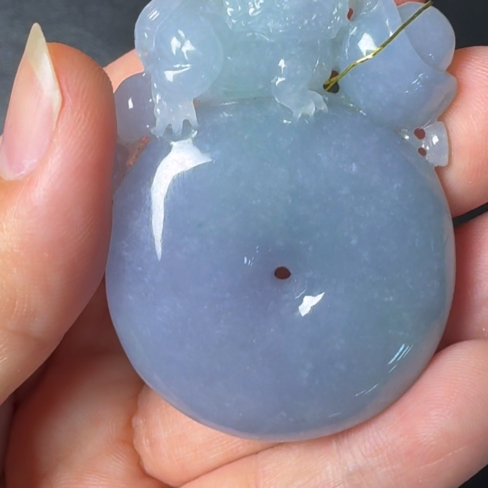 翡翠直播#30 - 紫羅蘭翡翠麒麟平安扣吊墜