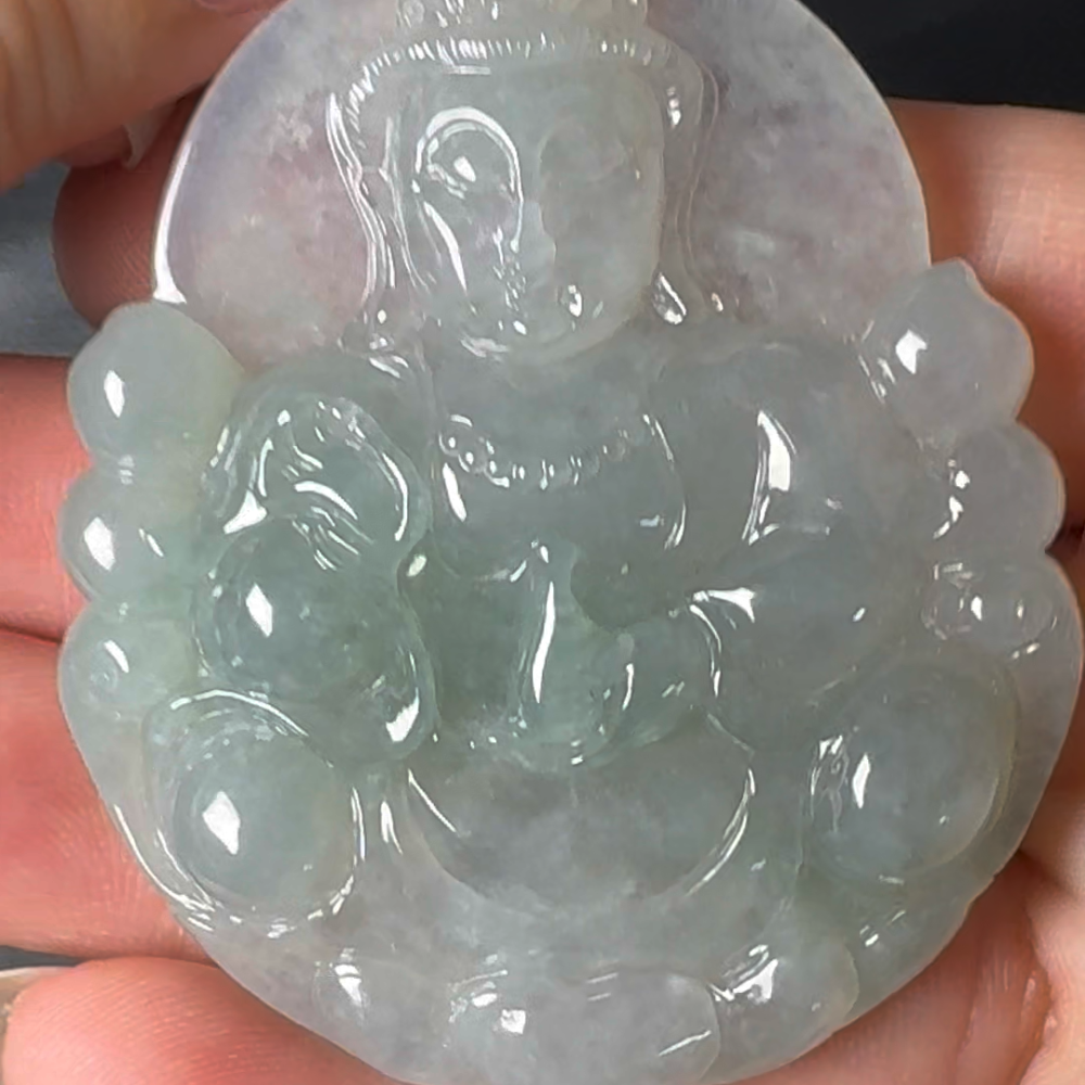 翡翠直播商品#40 - 觀音翡翠吊墜