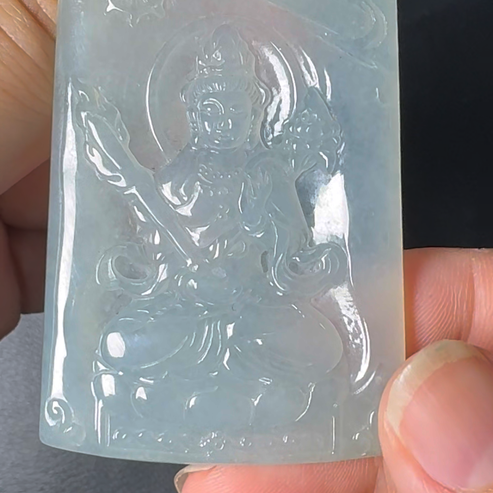 翡翠直播商品#46 - 文殊菩薩翡翠吊墜