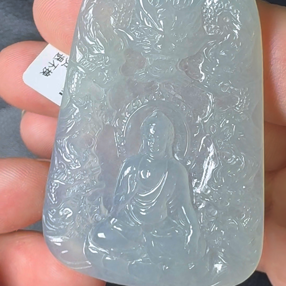 翡翠直播商品#47 - 神龍佑主大日如來翡翠吊墜