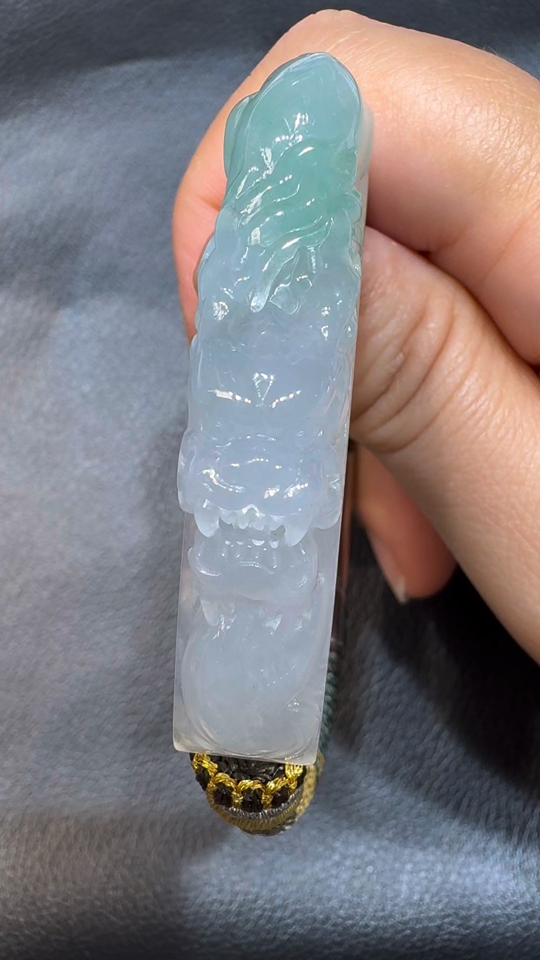 翡翠直播商品#53-翡翠A貨龍勾手牌 3 翡翠直播商品#53-翡翠A貨龍勾手牌 - Image 3