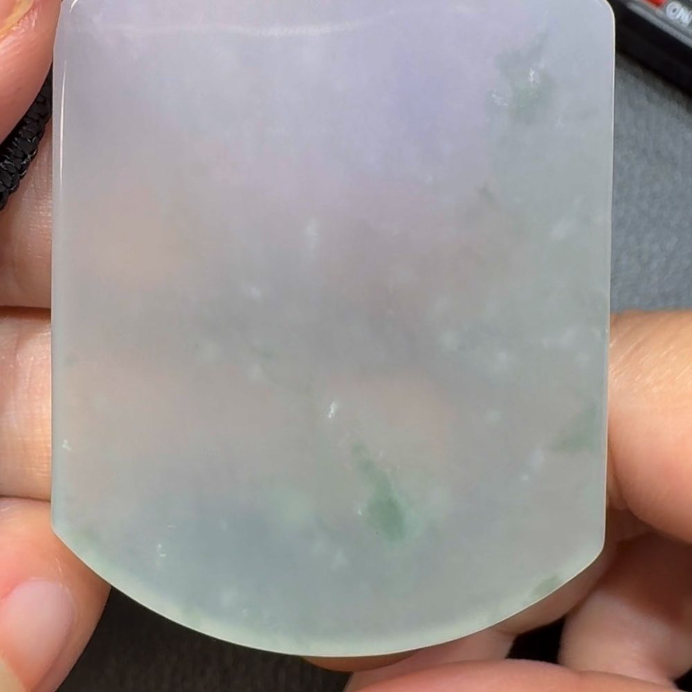 翡翠直播商品#54-翡翠A貨春彩無事牌翡翠吊墜