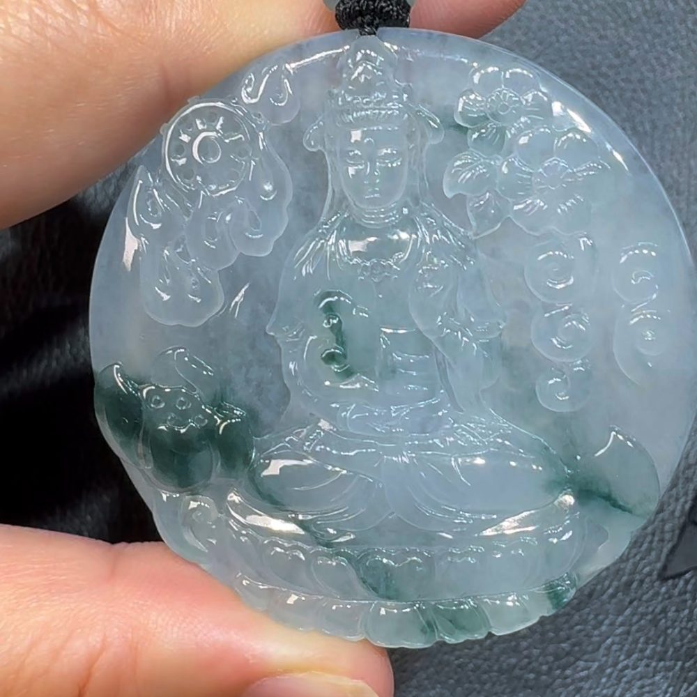 翡翠直播商品#55-翡翠A貨觀音翡翠吊墜