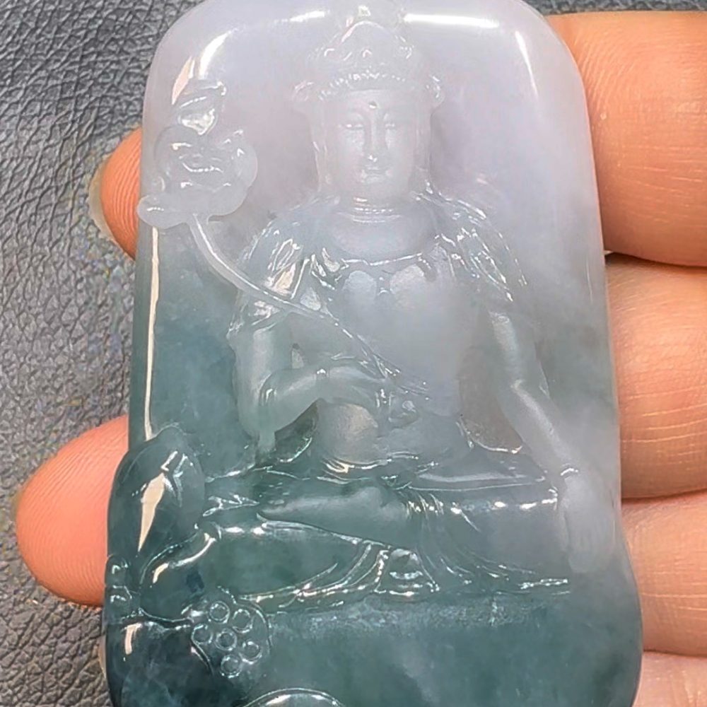 翡翠直播商品#60-翡翠玉器大勢至觀音翡翠吊墜