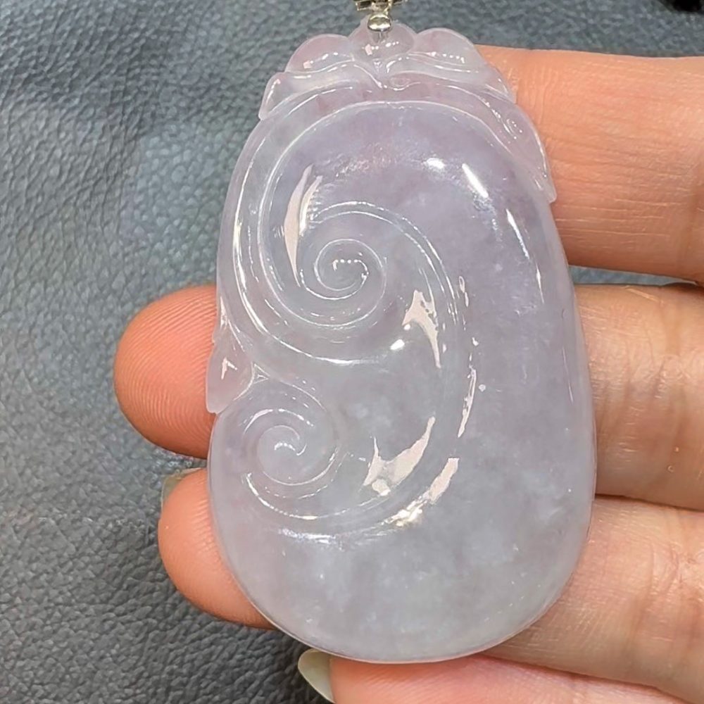 翡翠直播商品#62-18K白金翡翠玉器如意吊墜