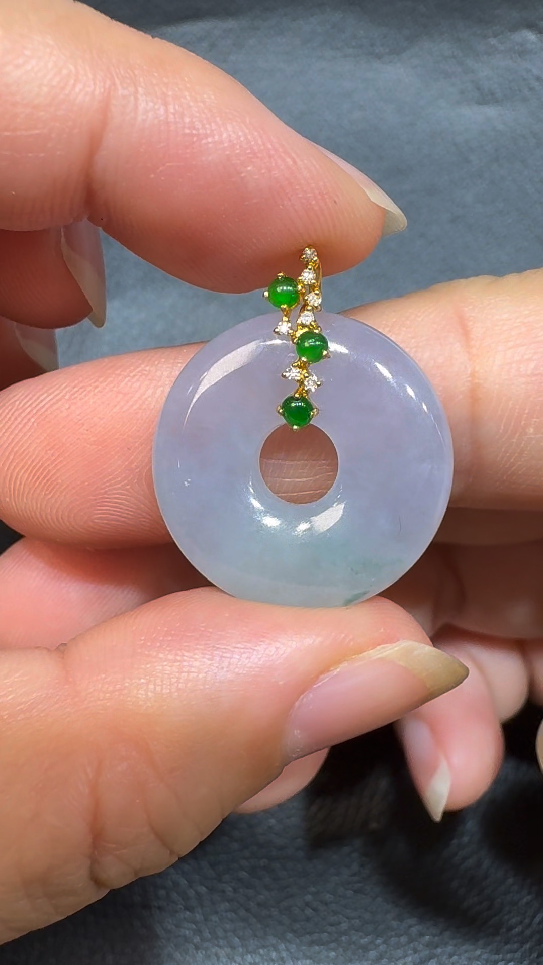 翡翠直播商品#70-18k白金鑽石春彩平安扣平安環 3 翡翠直播商品#70-18k白金鑽石春彩平安扣平安環 - Image 3