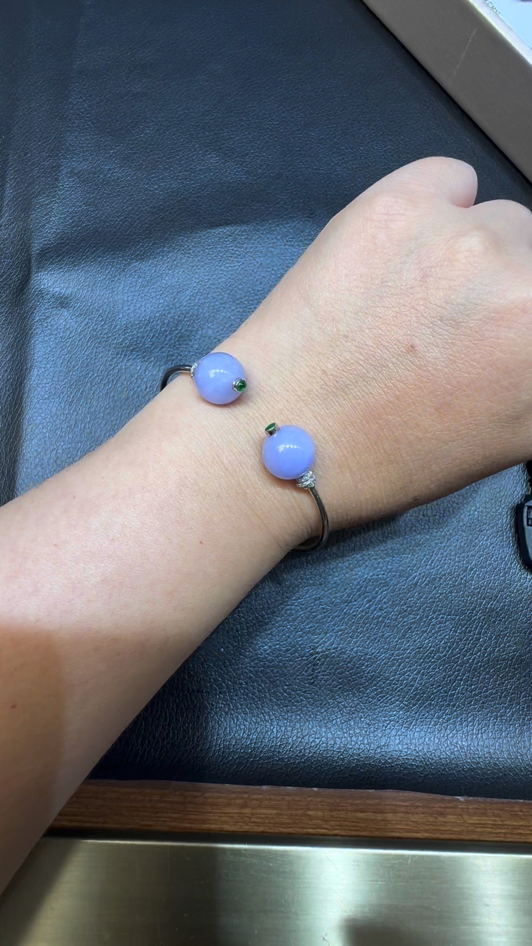 翡翠直播商品#73-18k白金鑽石紫羅蘭珠手串手鐲 3 翡翠直播商品#73-18k白金鑽石紫羅蘭珠手串手鐲 - Image 3